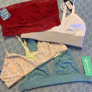 4 NWT Bra Bralettes, Free People and More, Size S